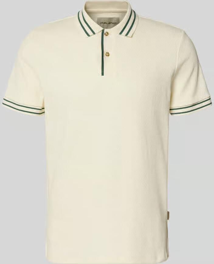 Blend slim fit poloshirt met structuurpatroon model 'FABLE' - Foto 2