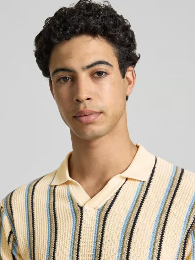 Blend slim fit poloshirt met V-hals model 'AMOS'