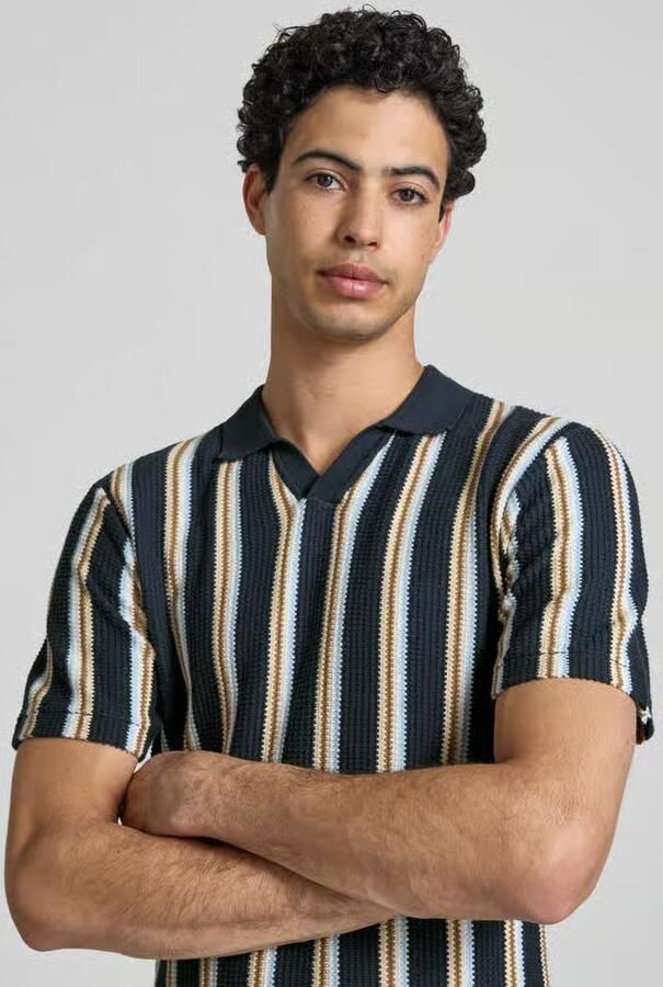 Blend slim fit poloshirt met V-hals model 'AMOS'