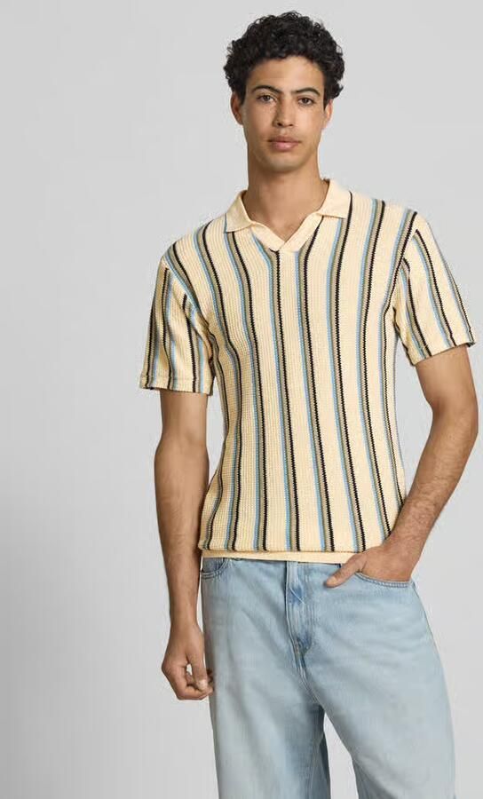 Blend slim fit poloshirt met V-hals model 'AMOS' - Foto 2