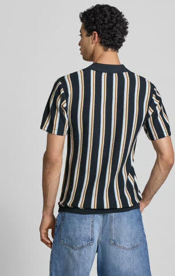 Blend slim fit poloshirt met V-hals model 'AMOS' - Foto 3