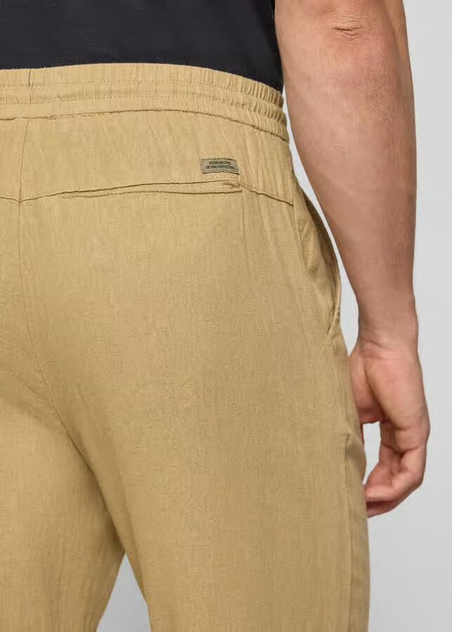 Blend wide fit linnen broek met viscosegehalte model 'Malvin' - Foto 3