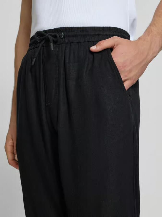 Blend wide fit linnen broek met viscosegehalte model 'Malvin'
