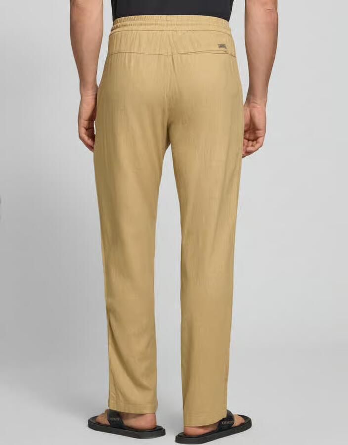 Blend wide fit linnen broek met viscosegehalte model 'Malvin' - Foto 3