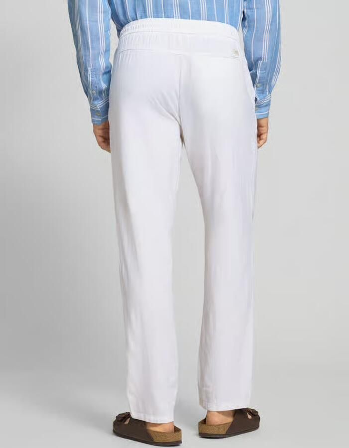 Blend wide fit linnen broek met viscosegehalte model 'Malvin' - Foto 5