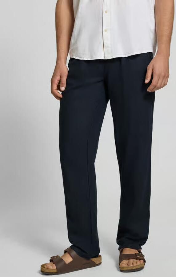 Blend wide fit linnen broek met viscosegehalte model 'Malvin' - Foto 6