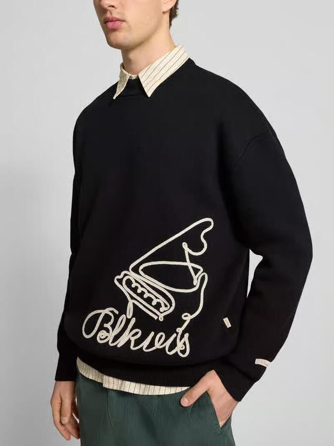 BLKVIS Gebreide pullover met labeldetail