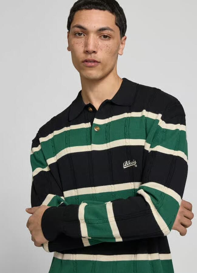 BLKVIS Gebreide pullover met polokraag en labelstitching
