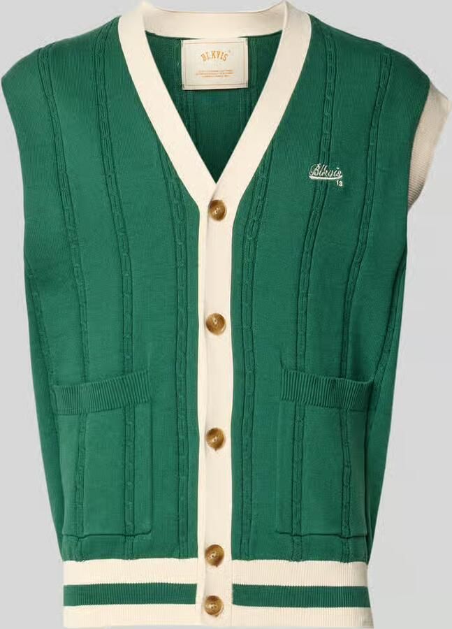 BLKVIS Regular fit bodywarmer in tricotlook met gestikt logo - Foto 2