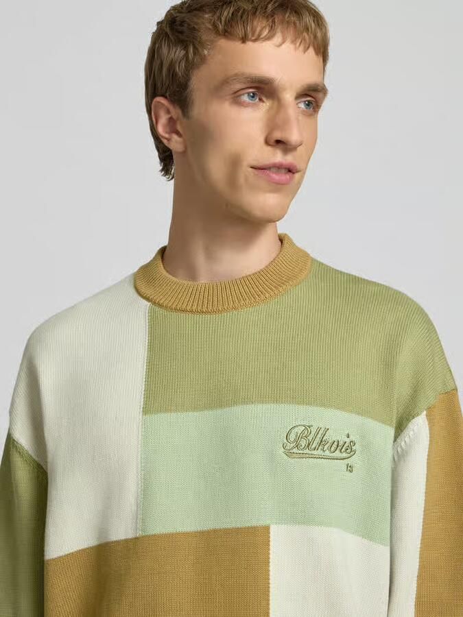 BLKVIS regular fit trui in brei-look model 'Patchwork'