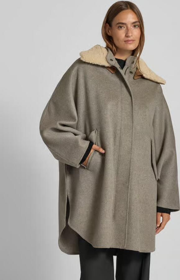 Blonde No. 8 Loose fit lange wollen jas met afneembare teddy kraag - Foto 2