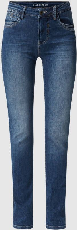 Blue Fire Jeans Slim fit mid rise jeans met stretch model 'Nancy'