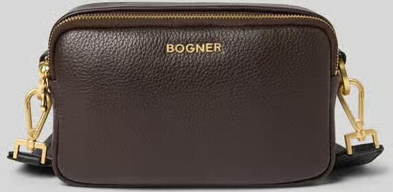 Bogner Schoudertas van leer met labelapplicatie model 'wallis avy'