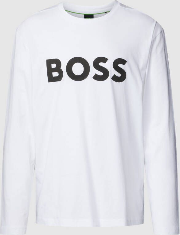 BOSS Green Shirt met lange mouwen en labeldetail