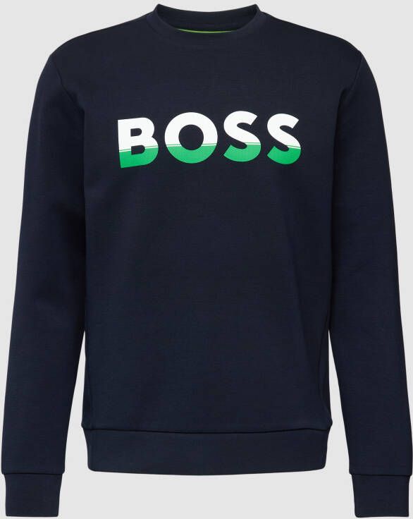 BOSS Athleisurewear Sweatshirt met labelprint model 'Salbo'