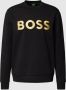 Hugo Boss Relaxed FIT Sweatshirt IN Cotton Blend With Contrasting Logo 50482898 Zwart Heren - Thumbnail 1