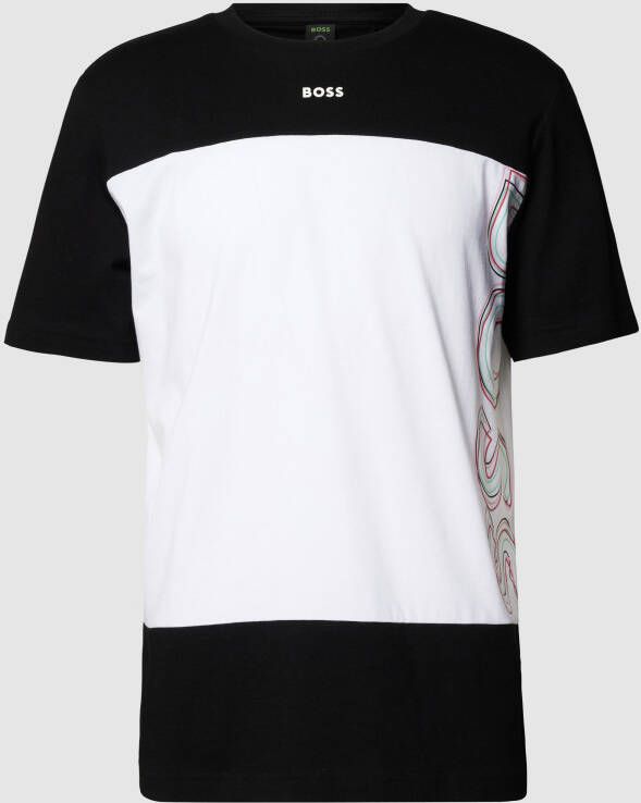 BOSS Athleisurewear T-shirt met labelprint model 'Tee'