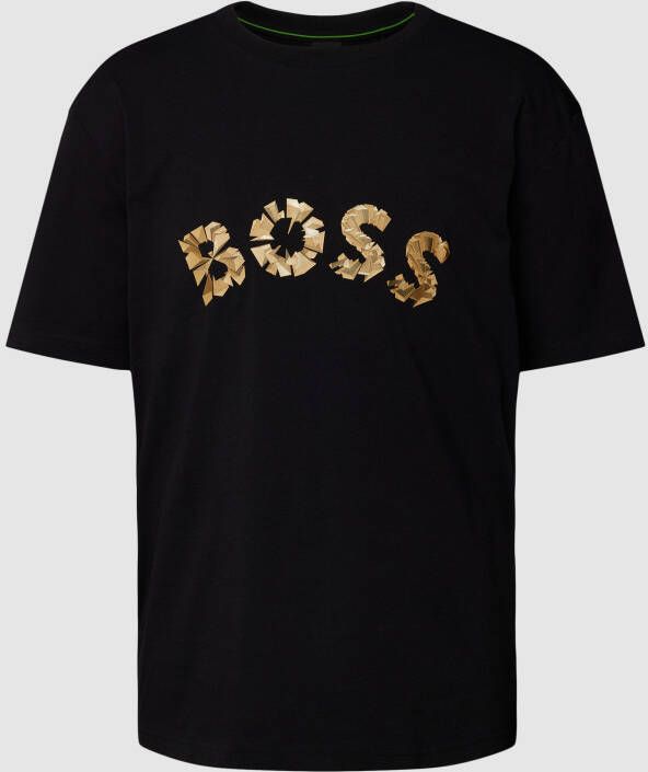 BOSS Athleisurewear T-shirt met labelprint model 'Teego'