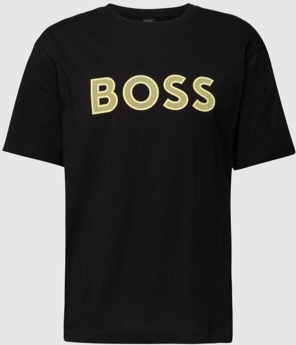 BOSS Green T-shirt met labelprint model 'Teeos'