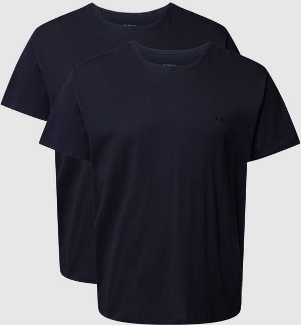 Boss Black Big&Tall PLUS SIZE T-shirt met labelstitching model 'Comfort'