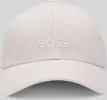 Boss Baseballpet van puur linnen met labelstitching