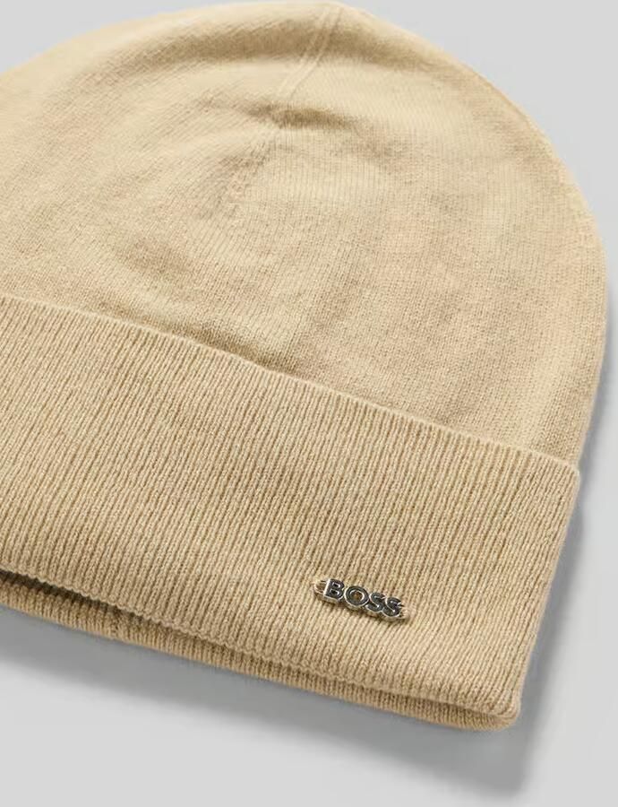 Boss Beanie van een mix van scheerwol en kasjmier model 'LARI'