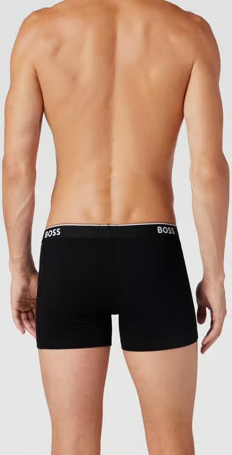 BOSS Lange boxershort BRIEF 3 PACK met in kleur bijpassende weefband (3 stuks) - Foto 3