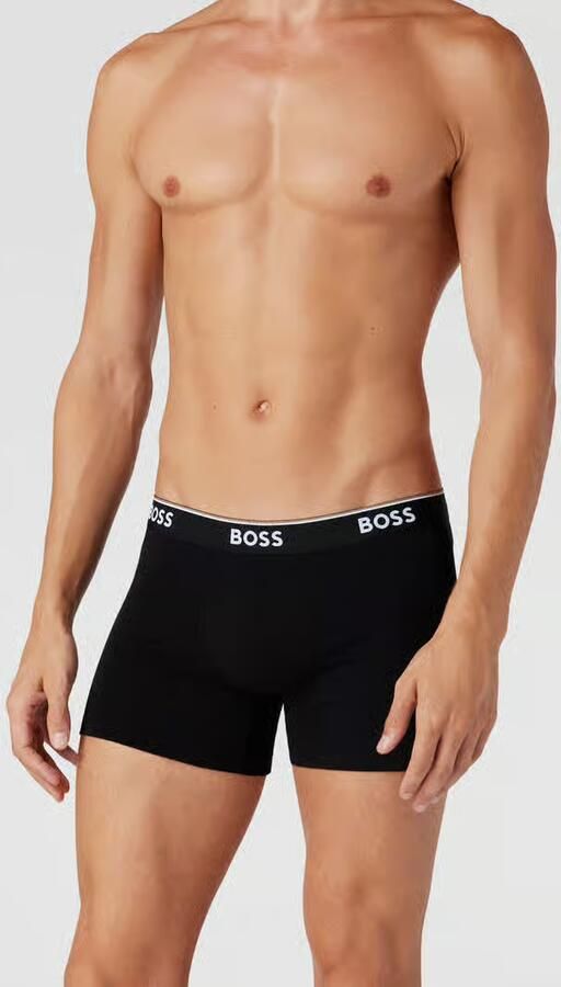 BOSS Lange boxershort BRIEF 3 PACK met in kleur bijpassende weefband (3 stuks) - Foto 4