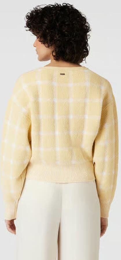Boss Cardigan met rasterruit model 'Faite'