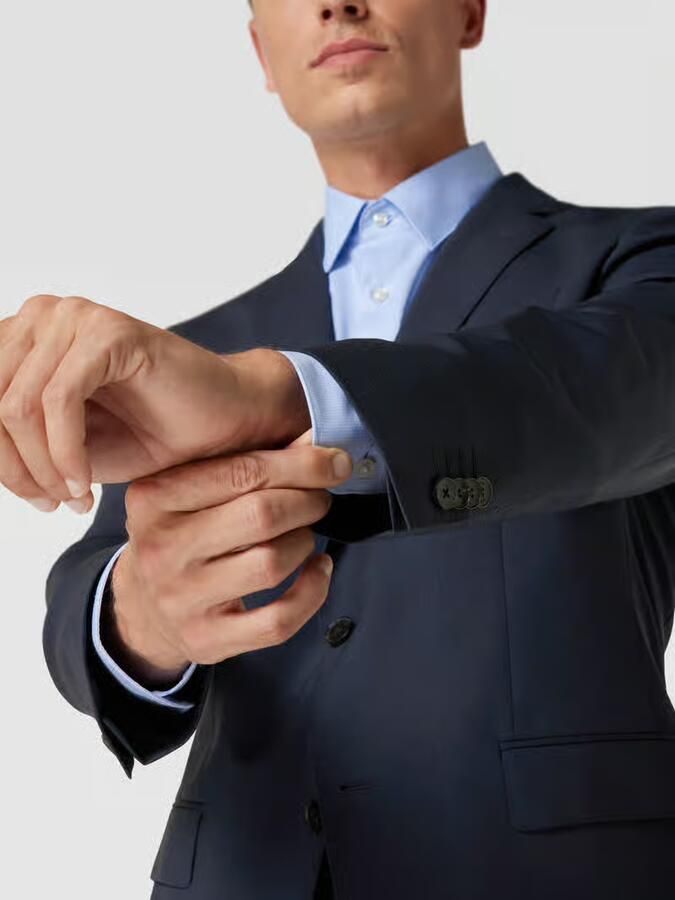 Hugo Boss Slim Fit Wollen Jas met Zakken Blue Heren - Foto 2