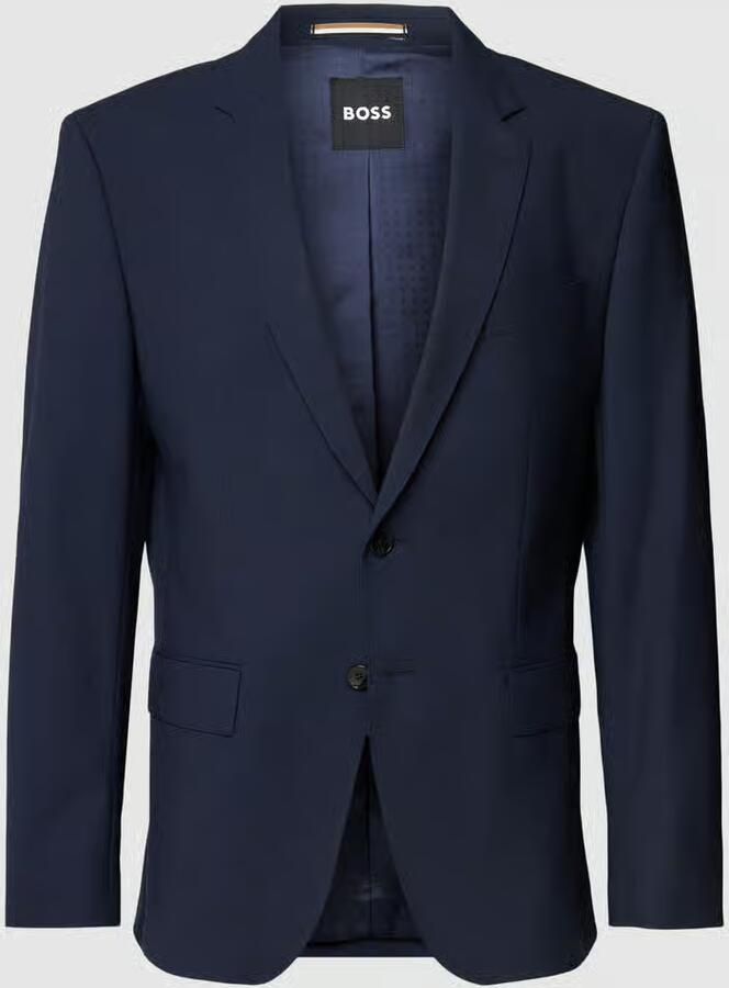 Hugo Boss Slim Fit Wollen Jas met Zakken Blue Heren