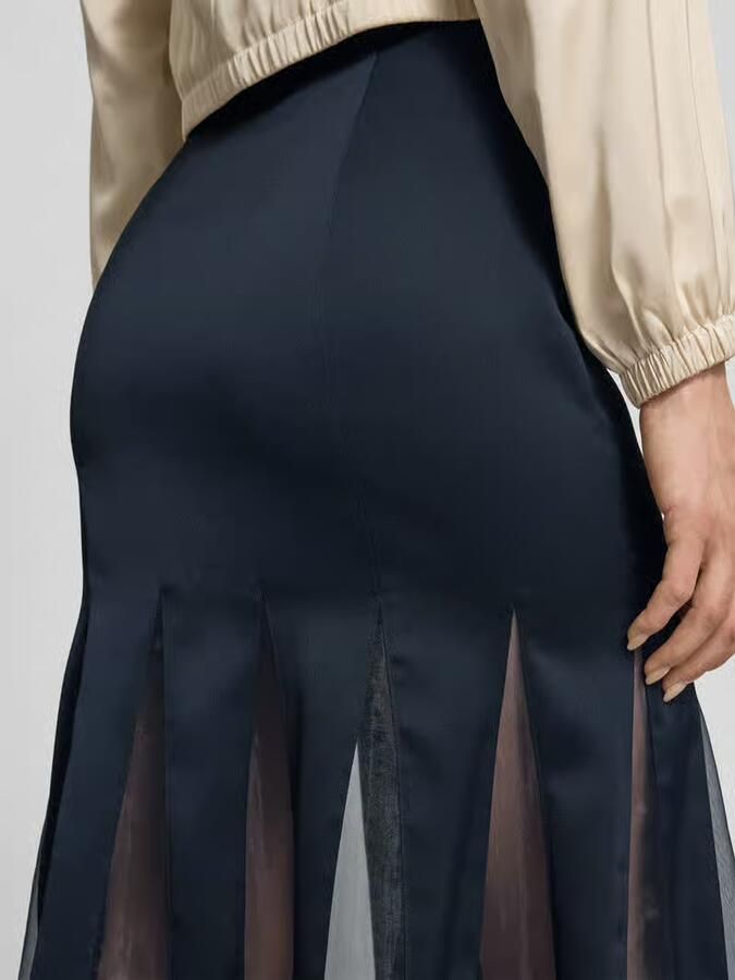 Boss Dames maxi-rok met transparante inzetten model 'VABELLI'