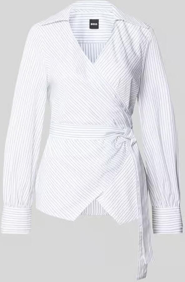 Boss Getailleerde blouse met lange mouwen van puur katoen model 'BEKANIA1' - Foto 2