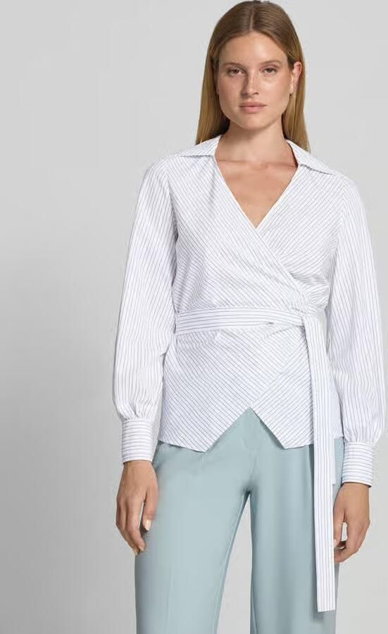 Boss Getailleerde blouse met lange mouwen van puur katoen model 'BEKANIA1' - Foto 2