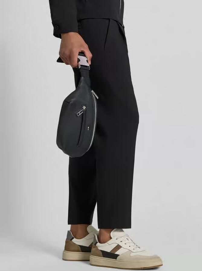 Hugo Boss Gestructureerde PU Leren Heuptas Zwart Black Heren - Foto 2