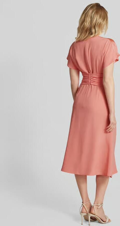 Boss Knielange jurk met knoopdetail model 'Debasa2'
