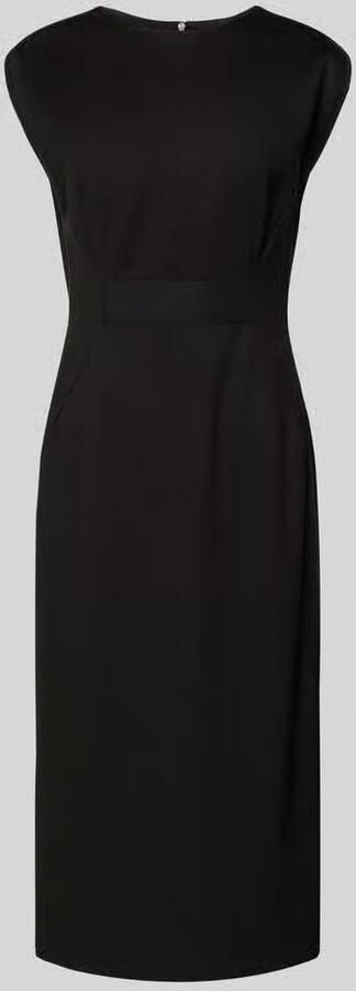 Boss Knielange kokerjurk van viscosemix model 'DETIRA'