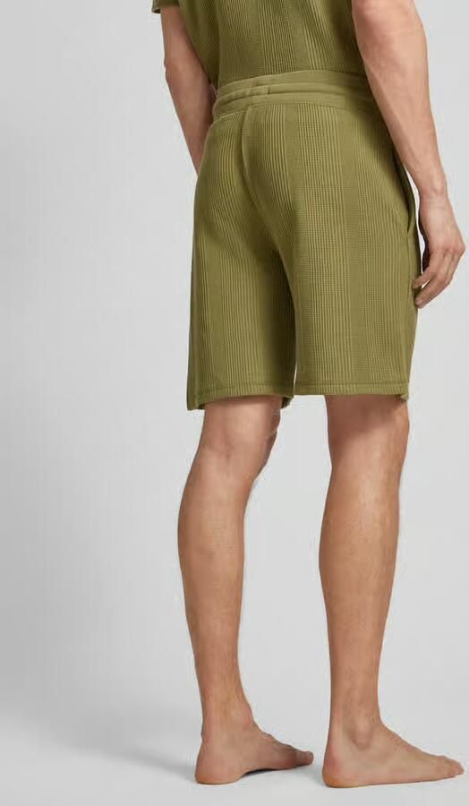 Boss Korte regular fit broek met structuurmotief