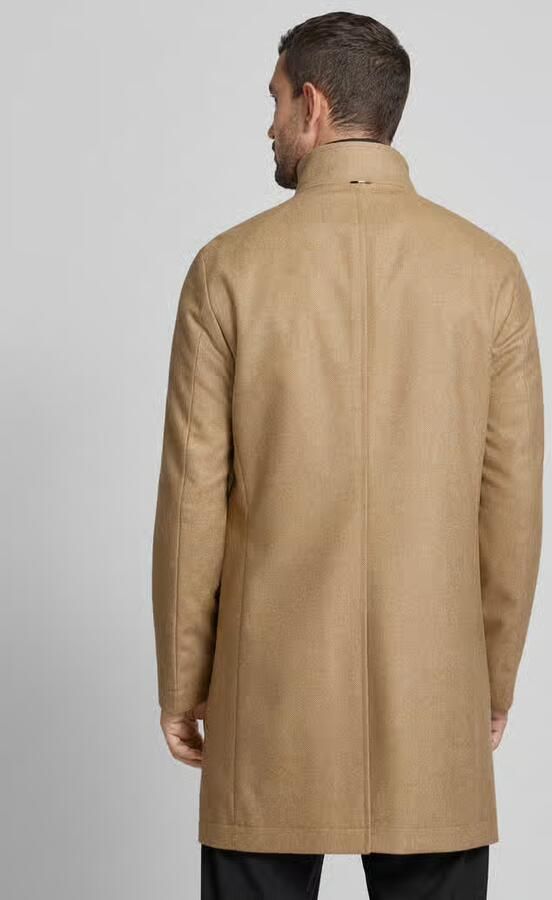 Boss Lange wollen jas met opstaande kraag model 'Hyde'