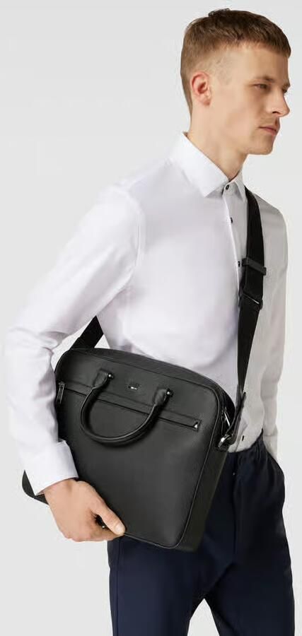 Hugo Boss Stijlvolle Documentenmap met Exclusieve Details Black Heren - Foto 5