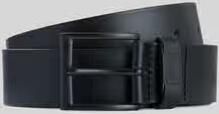Hugo Boss Minimalistische Leren Riem met Logo Zwart Black Heren