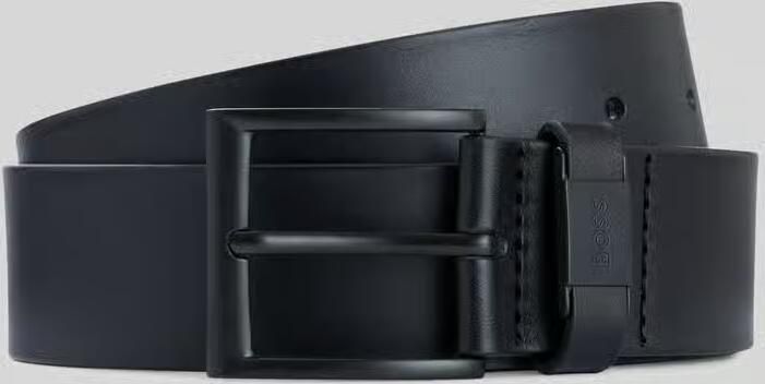 Hugo Boss Minimalistische Leren Riem met Logo Zwart Black Heren - Foto 2