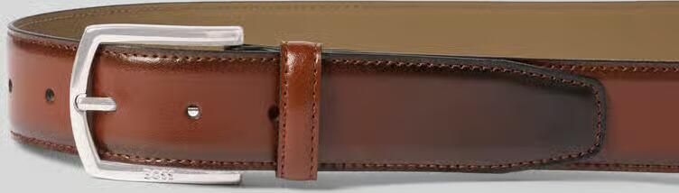 Boss leren riem met logo-sluiting