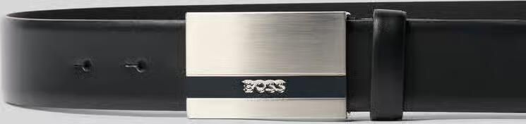 Hugo Boss Italiaans Leren Riem met Logo Gravure Black Heren - Foto 3