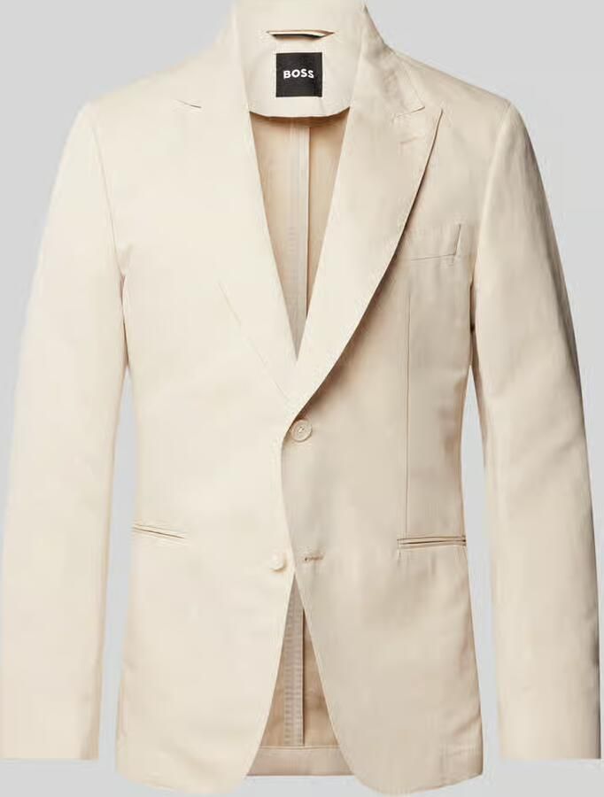 Hugo Boss Heren Linnen Katoenen Blazer Zand Beige Heren - Foto 2
