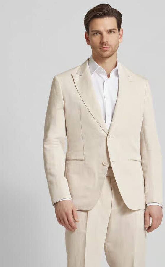 Hugo Boss Heren Linnen Katoenen Blazer Zand Beige Heren - Foto 3