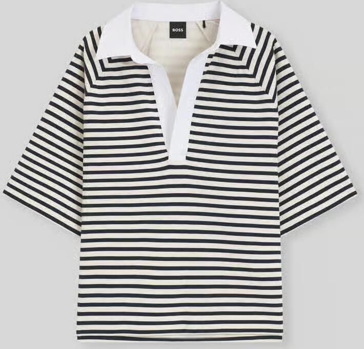 Boss Loose fit poloshirt van katoenmix model 'ESSIPA_STRIPED' - Foto 2