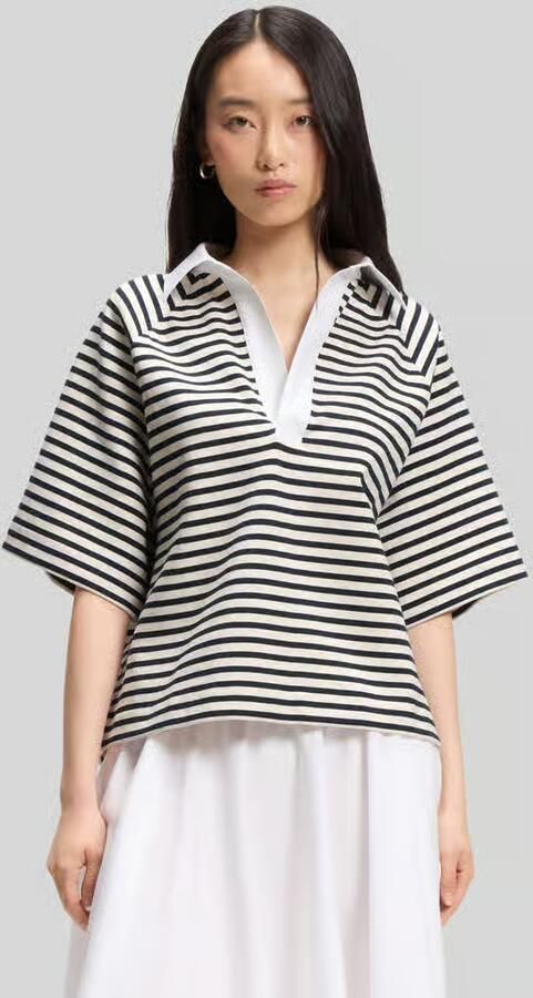 Boss Loose fit poloshirt van katoenmix model 'ESSIPA_STRIPED' - Foto 3