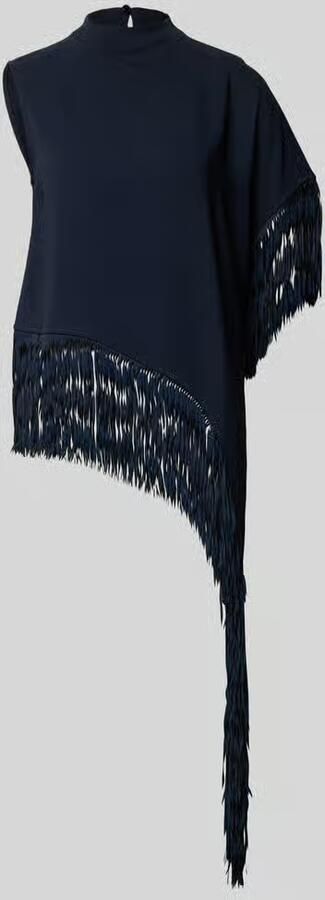 Boss Loose fit poncho met lange franjes model 'BADIVA'
