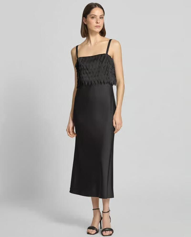 Boss Midi-jurk met bandjes met lasercut-vormen Model 'DALASER' - Foto 3